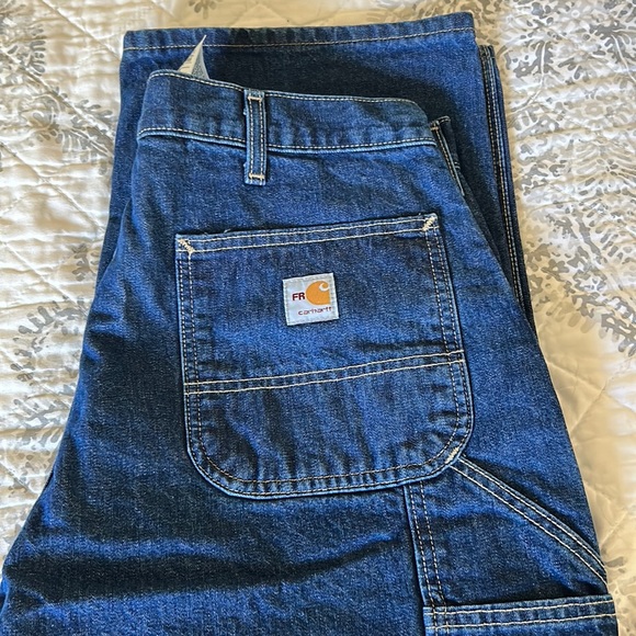 Carhartt FRB 13 - flame resistant signature Denim Dungaree New with tags - Picture 2 of 12